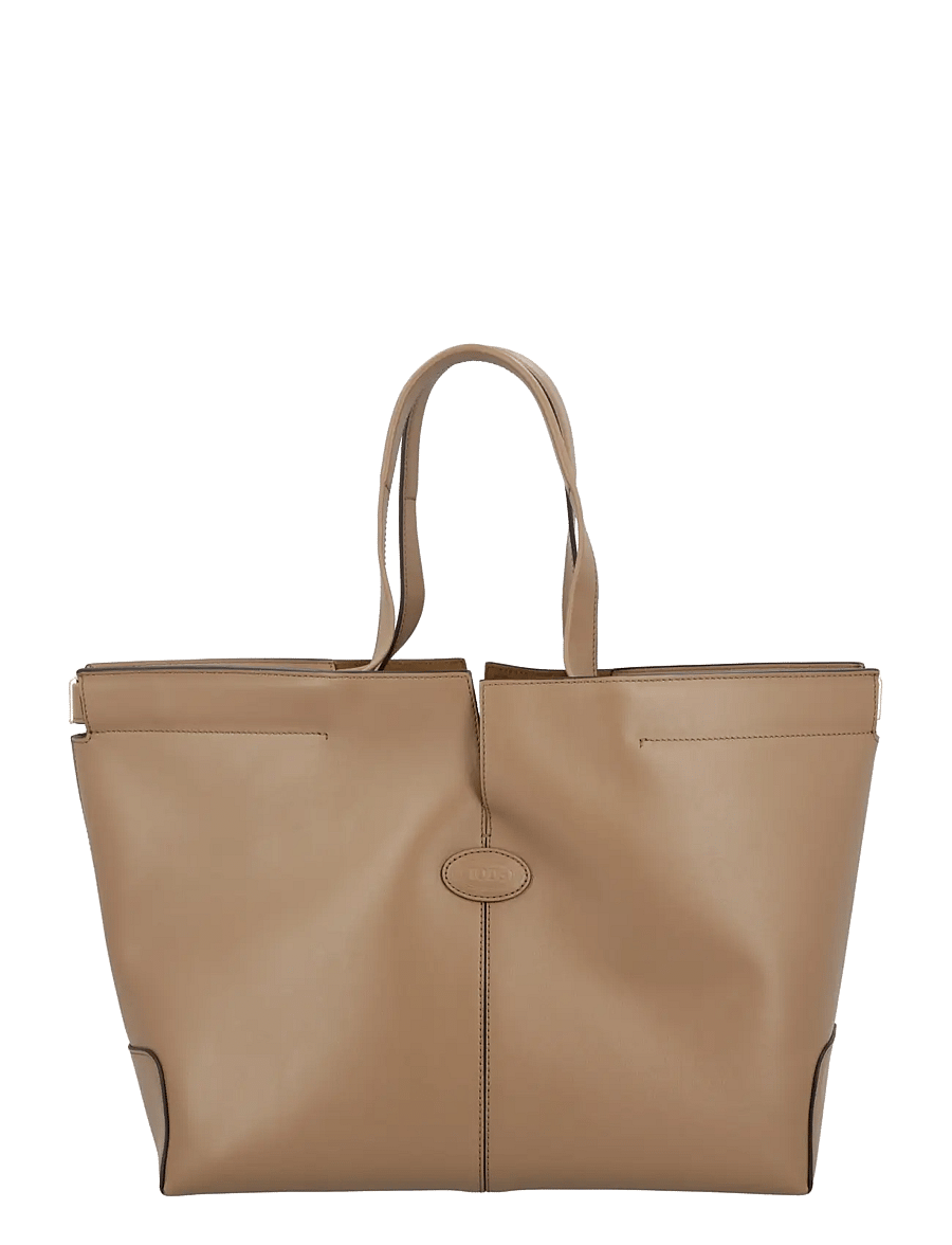 Tod's - Di Bag Folio in Leather Medium-Small - shoppingväskor - beige - 0