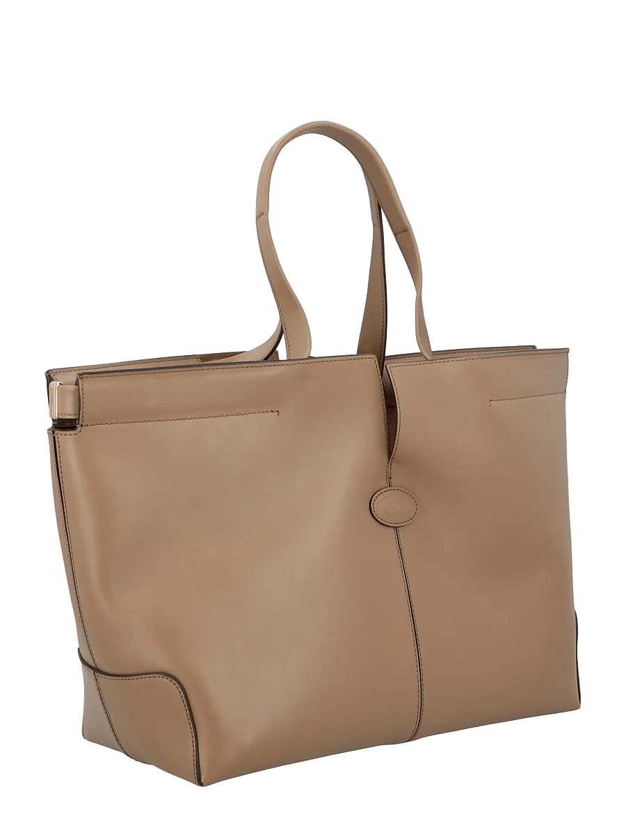Tod's - Di Bag Folio in Leather Medium-Small - shoppingväskor - beige - 1