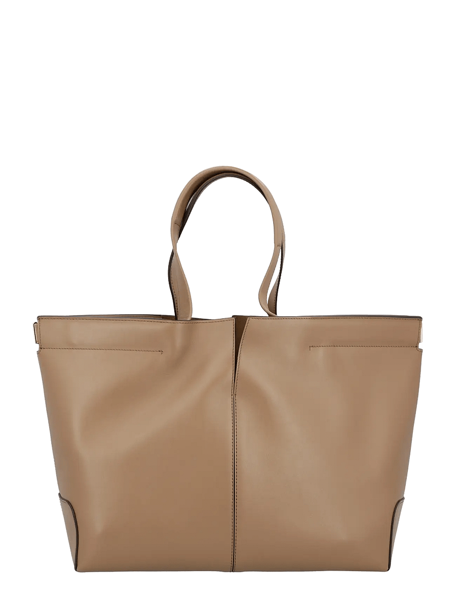 Tod's - Di Bag Folio in Leather Medium-Small - shoppingväskor - beige - 2