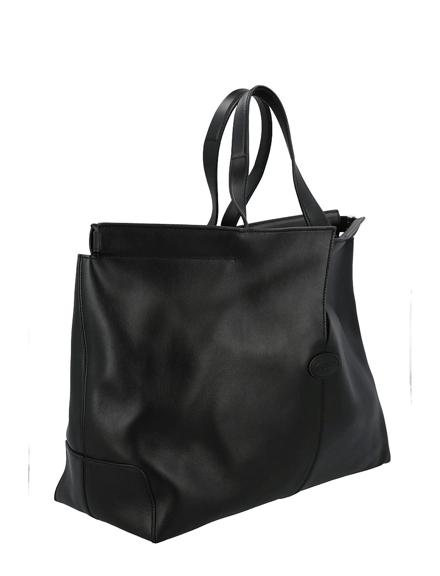 Tod's - Di Bag Folio in Leather Medium - tote bags - black - 1
