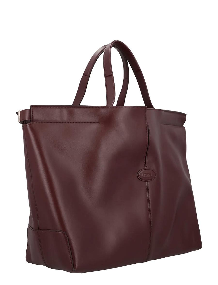 Tod's - Di Bag Folio in Leather Medium - tote bags - red - 1