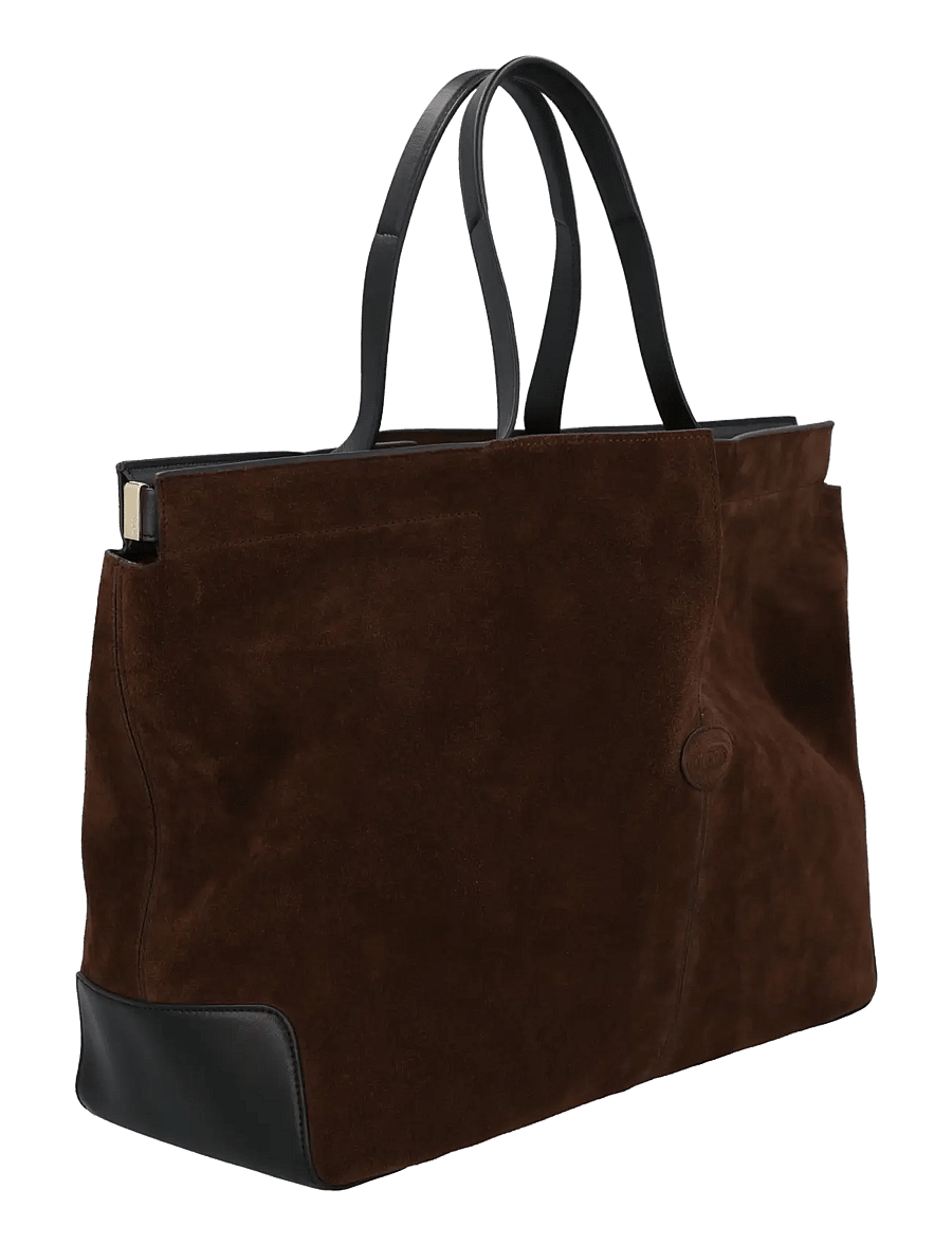Tod's - Di Bag Folio Leather Tote Bag - ostukotid - brown - 1