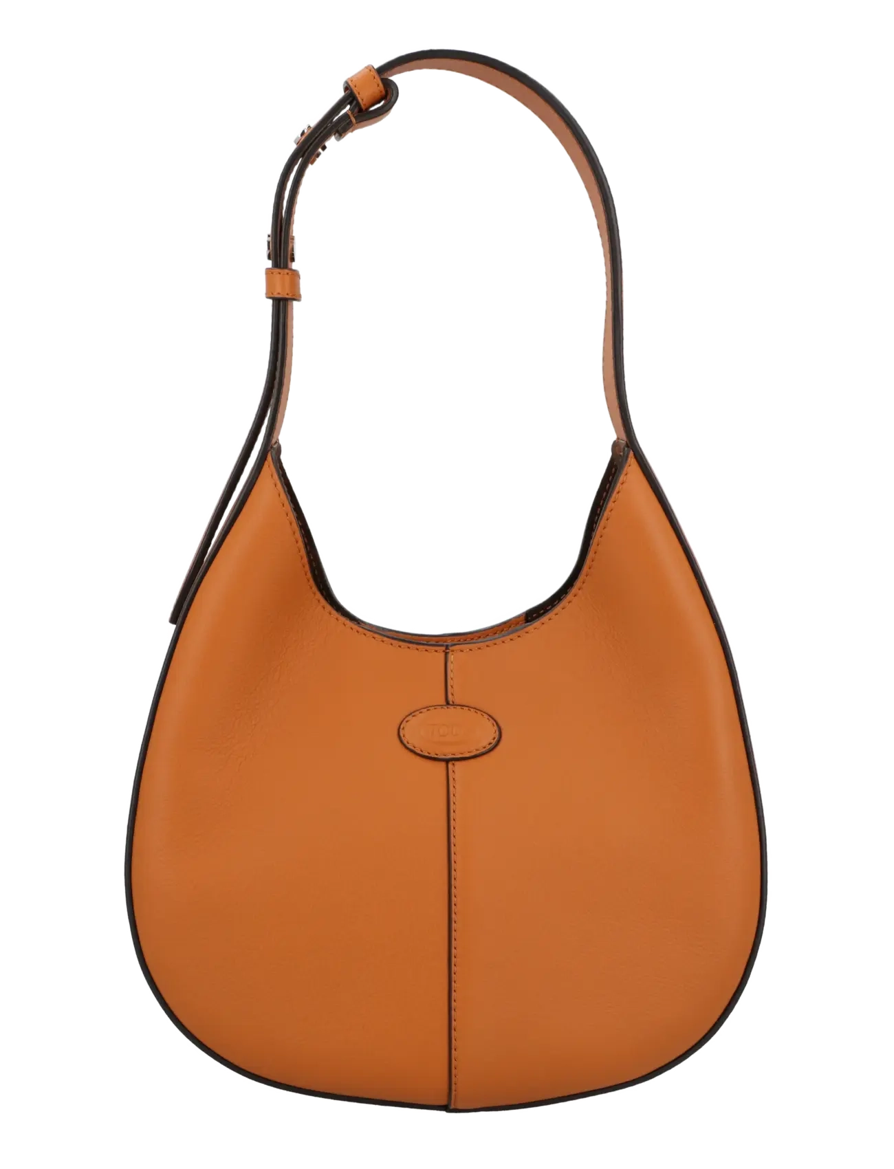 Tod's Small Di Leather Shoulder Bag, Kvinder, Hobo Skuldertaske, Orange, Str: ONE SIZE