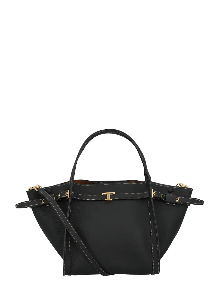 Tod's - Shopping Bag in Leather Small - shoppere - black - 0