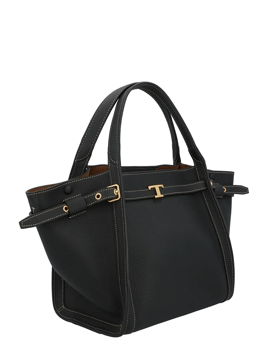 Tod's - Shopping Bag in Leather Small - shoppere - black - 1