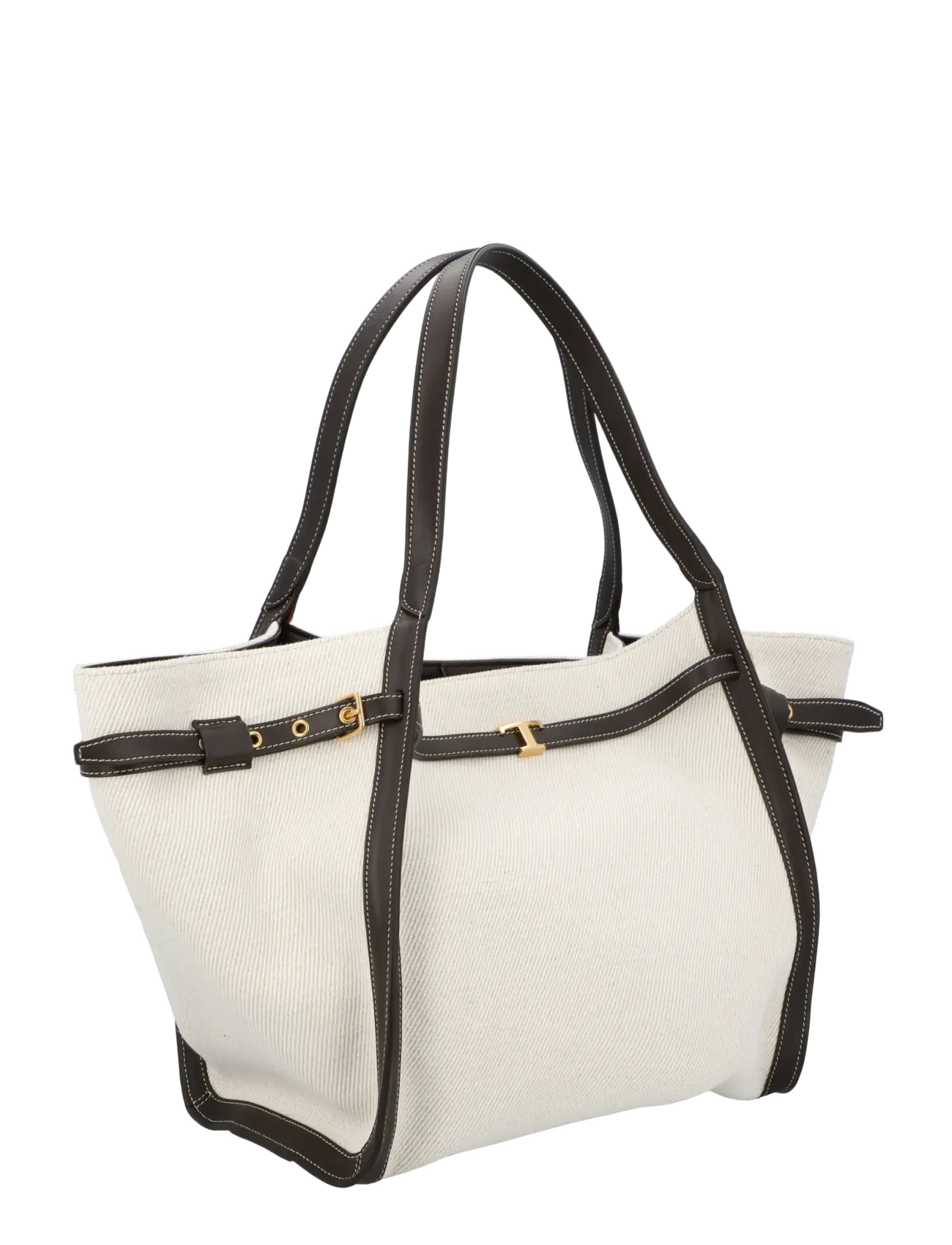 Shopping Bag In Canvas And Leather Medium 2