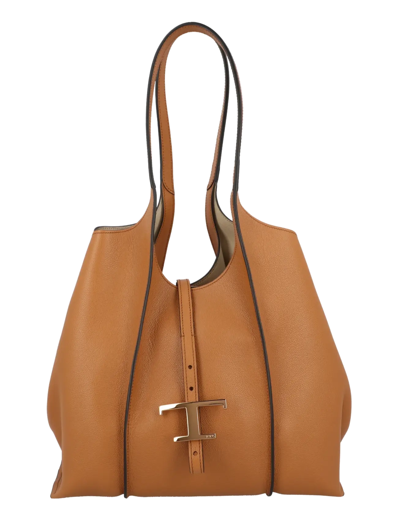 Tod's T Timeless Leather Shopping Bag - Bags - BROWN / brown