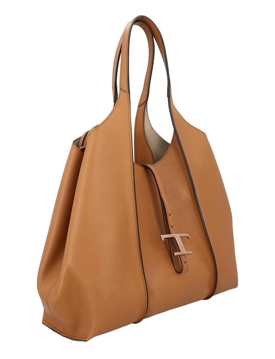 Tod's - T Timeless Shopping Bag in Leather Medium - shoppers - brown - 1