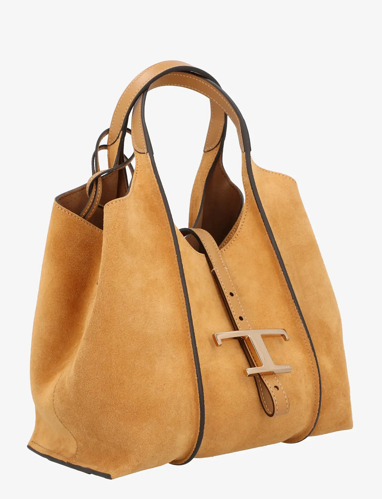 Tod's - Timeless suede-leather T-buckle shoulder bag - handbags - brown - 1