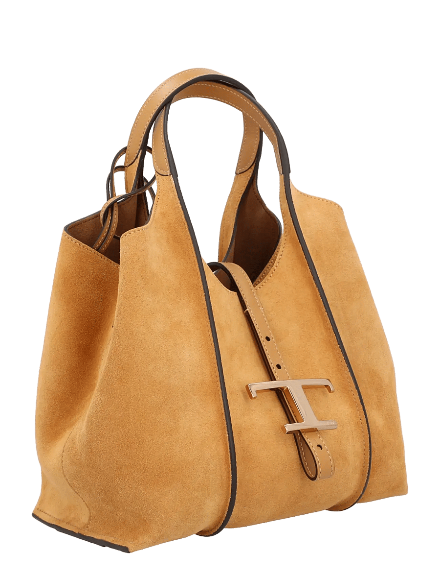 Tod's - Timeless suede-leather T-buckle shoulder bag - håndtasker - brown - 1