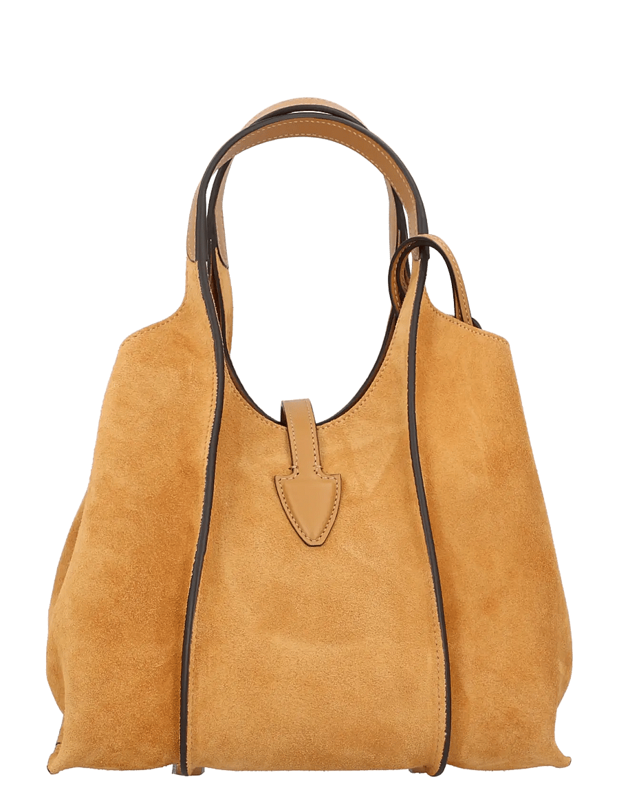Tod's - Timeless suede-leather T-buckle shoulder bag - håndtasker - brown - 2