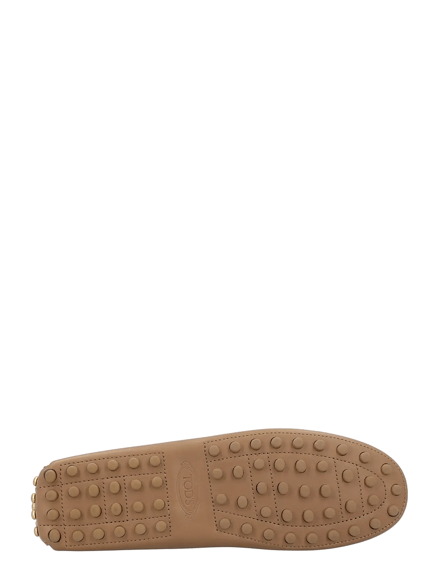 Tod's - Metal Detailing Leather Gommino Loafers - sejlersko - beige - 2