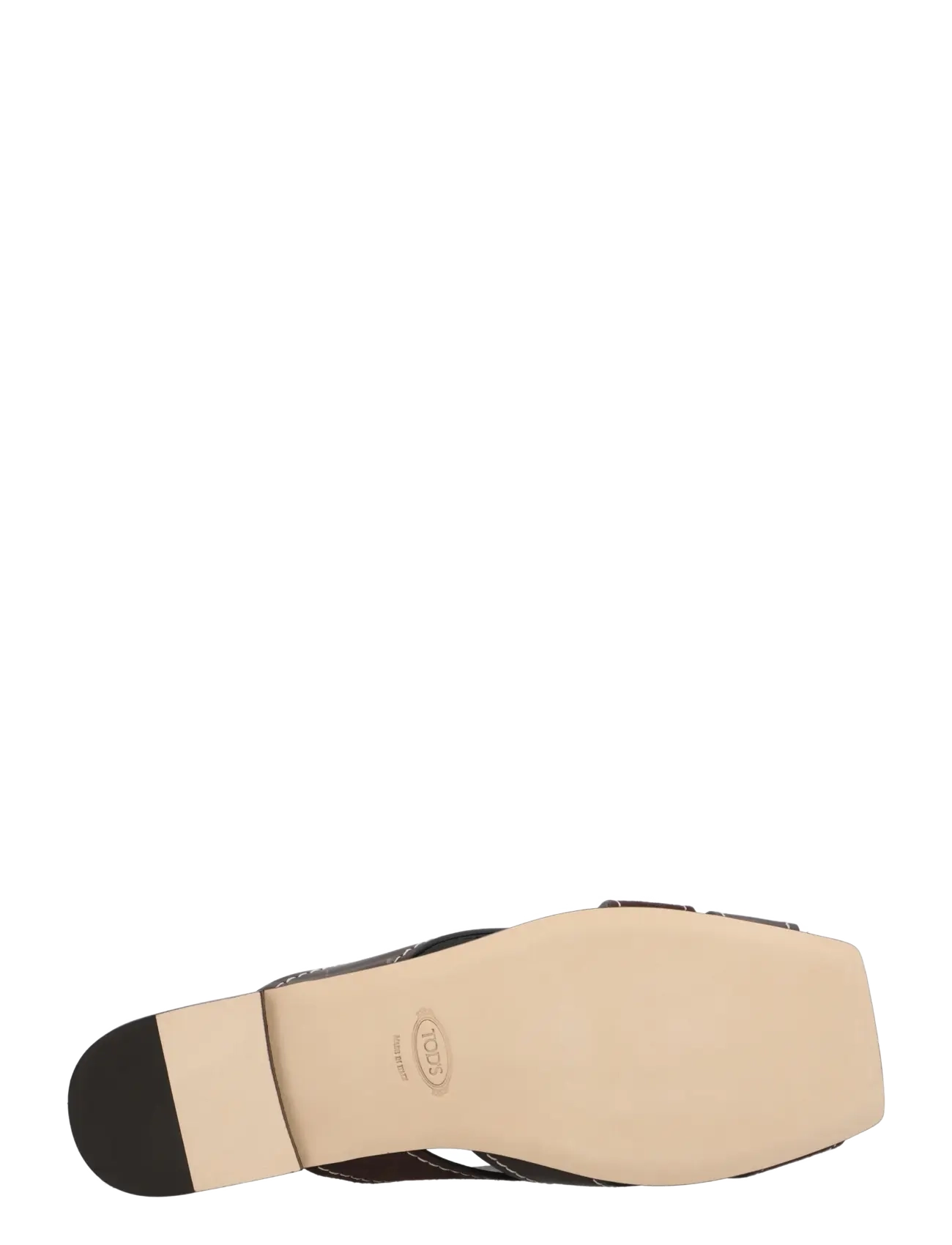 Tod's - Flat Leather Sandals With Crossed Straps - platta sandaler - brown - 2