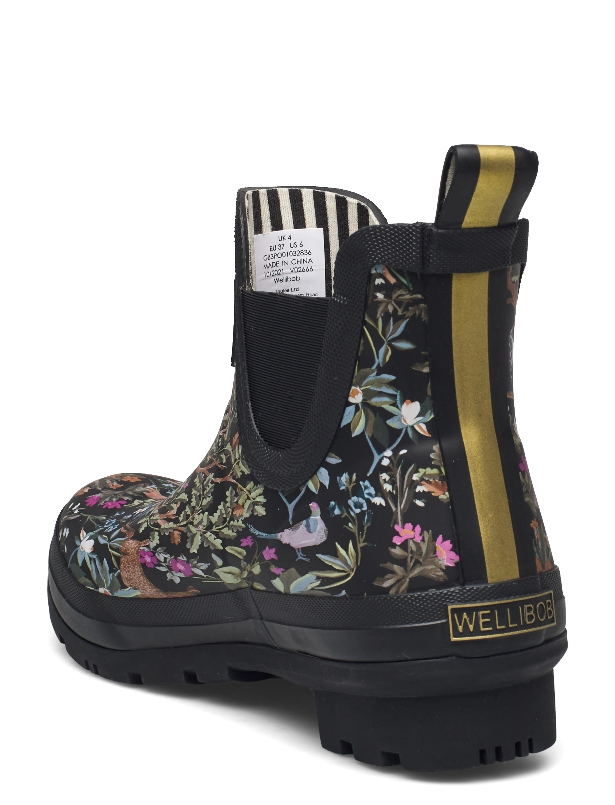 Joules - Wellibob - black tree ditsy - 2