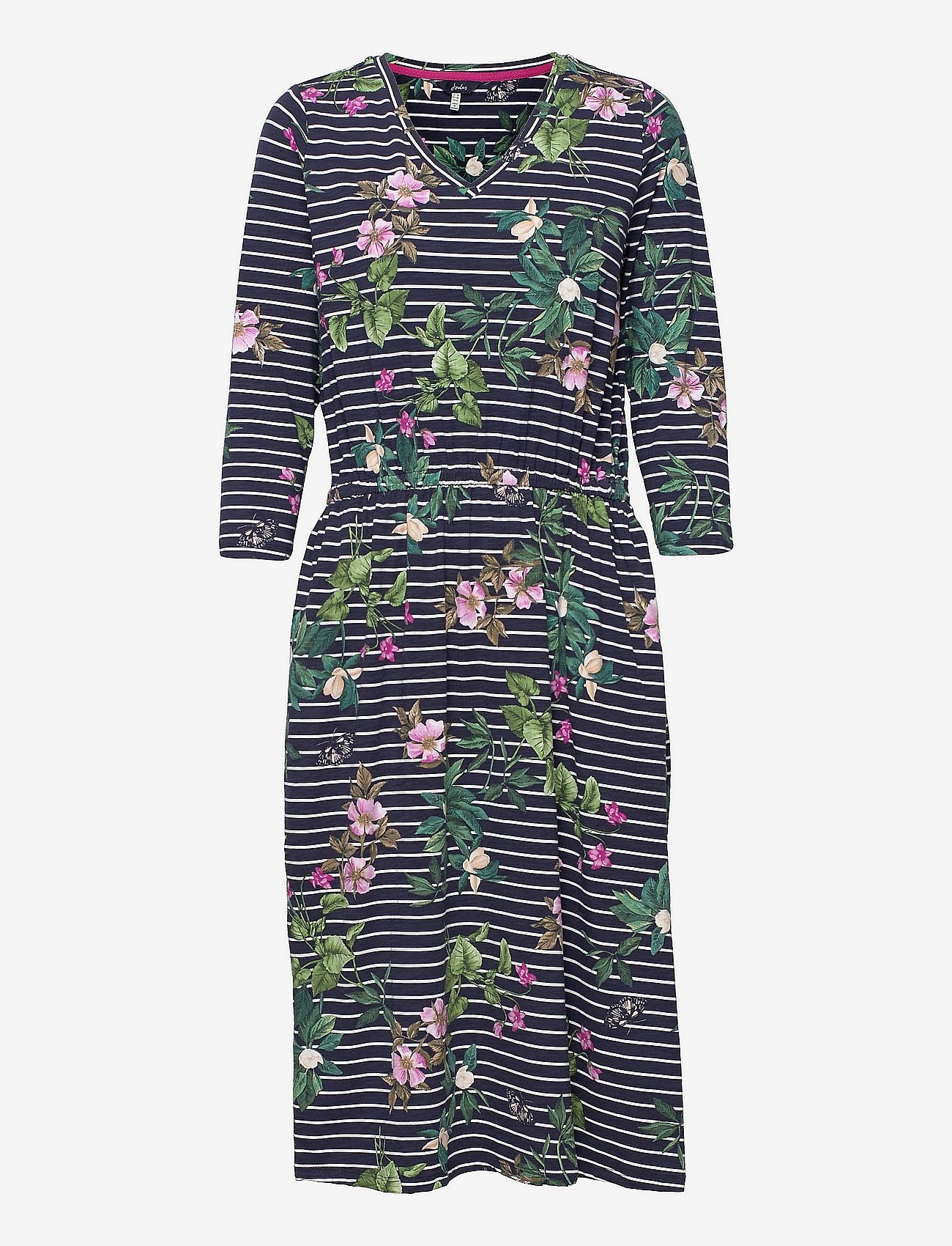 Jade Print - NAVY BOTANICAL STRIPE