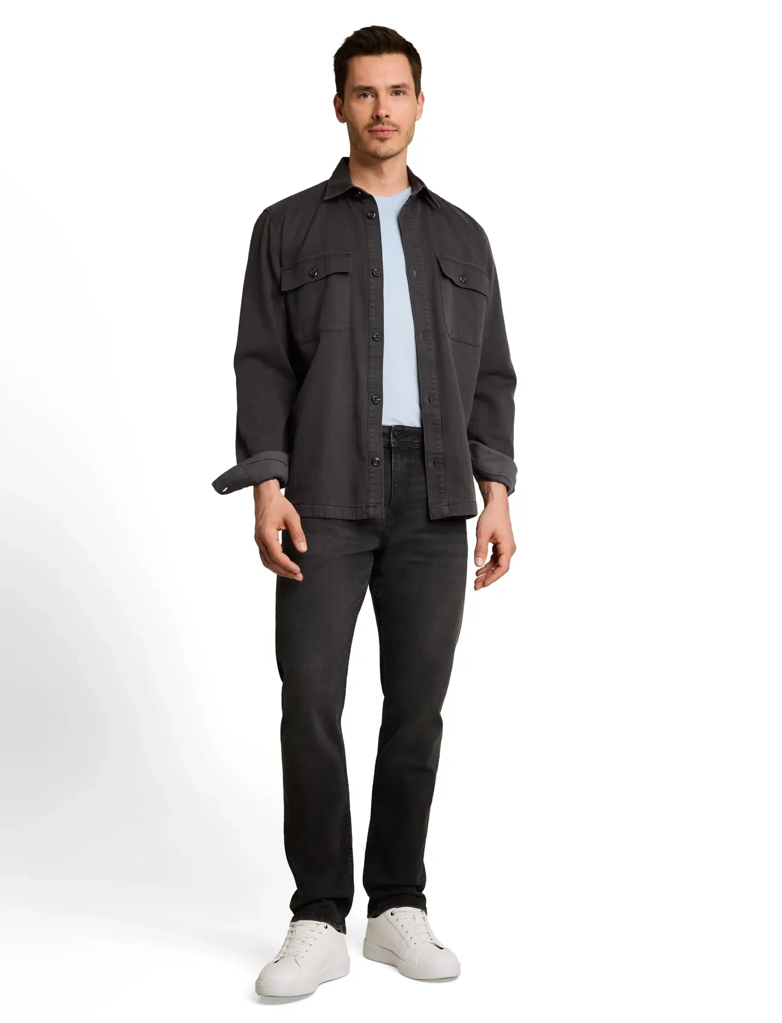 Tom Tailor Tom Tailor Josh - Slim-Fit Jeans - USED DARK STONE BLACK DENIM / black