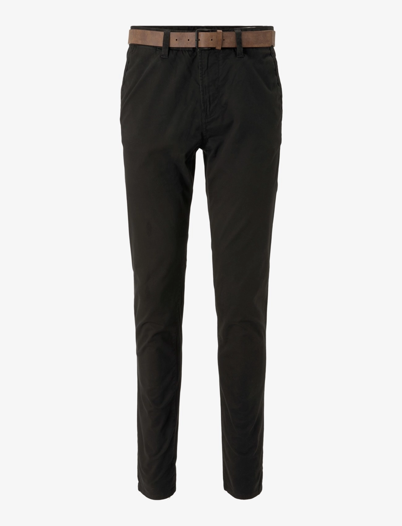 Tom Tailor Slim Chino with belt - Chinos - BLACK / black