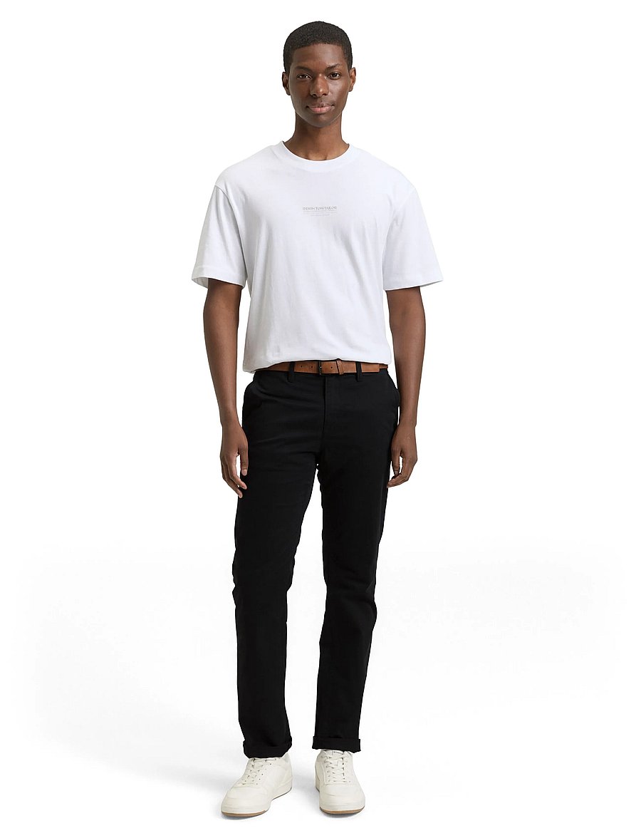 Tom Tailor - Slim Chino with belt - chinos - black - 0
