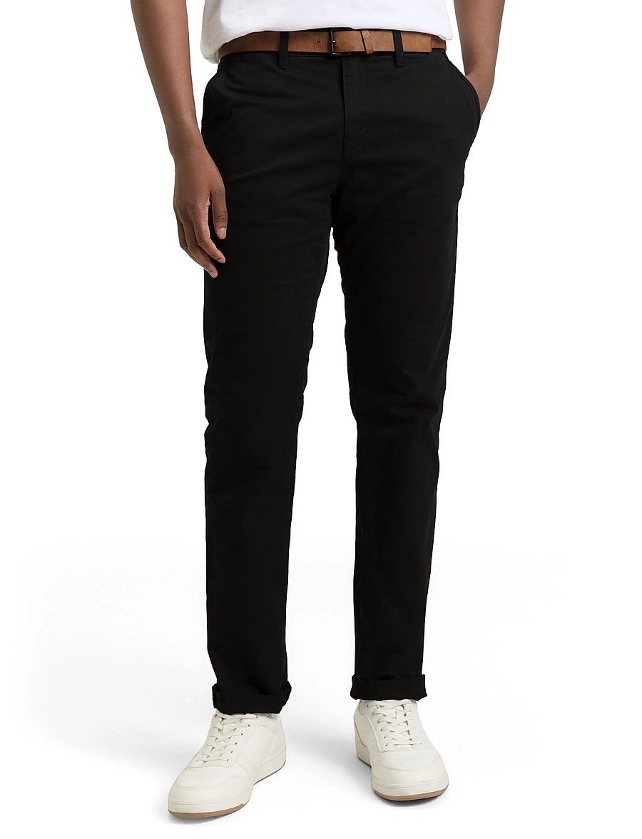 Tom Tailor - Slim Chino with belt - chinos - black - 4