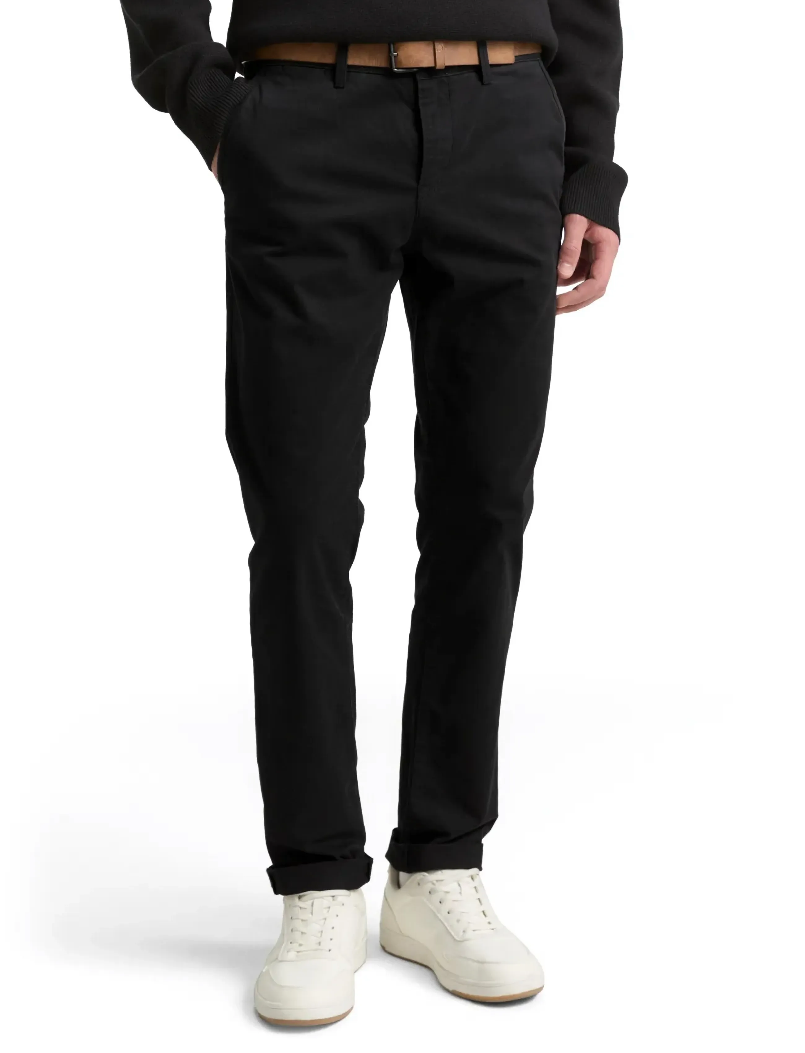 Tom Tailor - Slim Chino with belt - chinos - black - 4