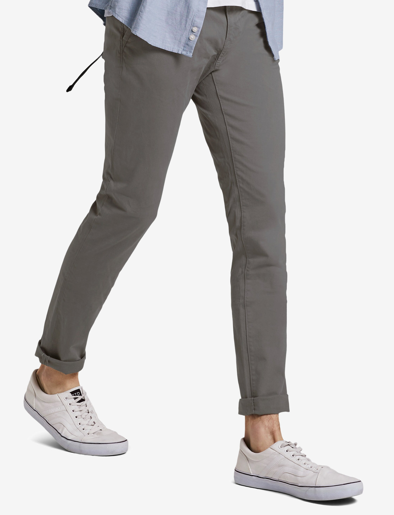 Tom Tailor - Slim Chino with belt - chinos - castlerock grey - 0