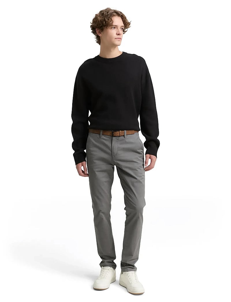 Tom Tailor - Slim Chino with belt - chinos - castlerock grey - 0