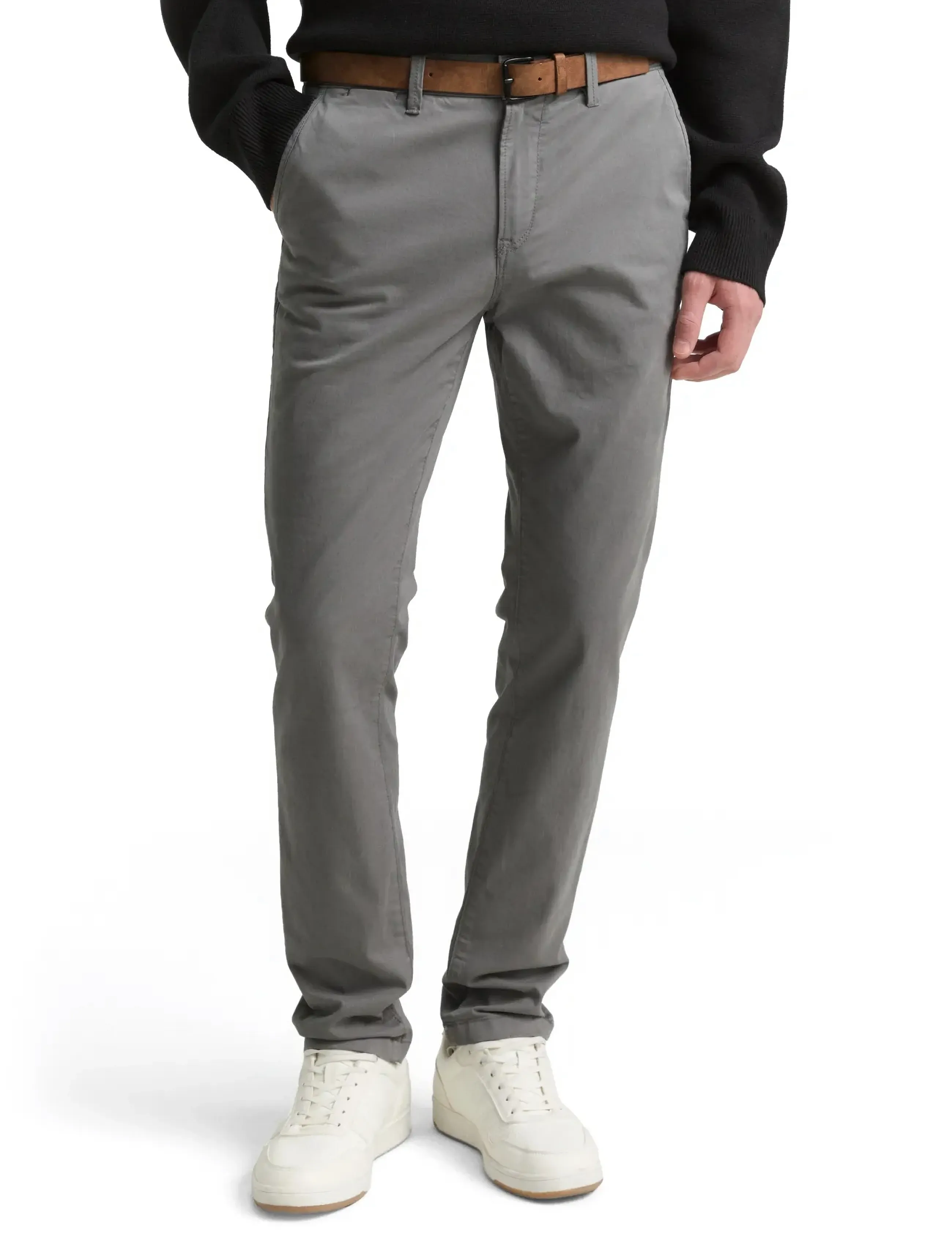 Tom Tailor - Slim Chino with belt - chino püksid - castlerock grey - 4