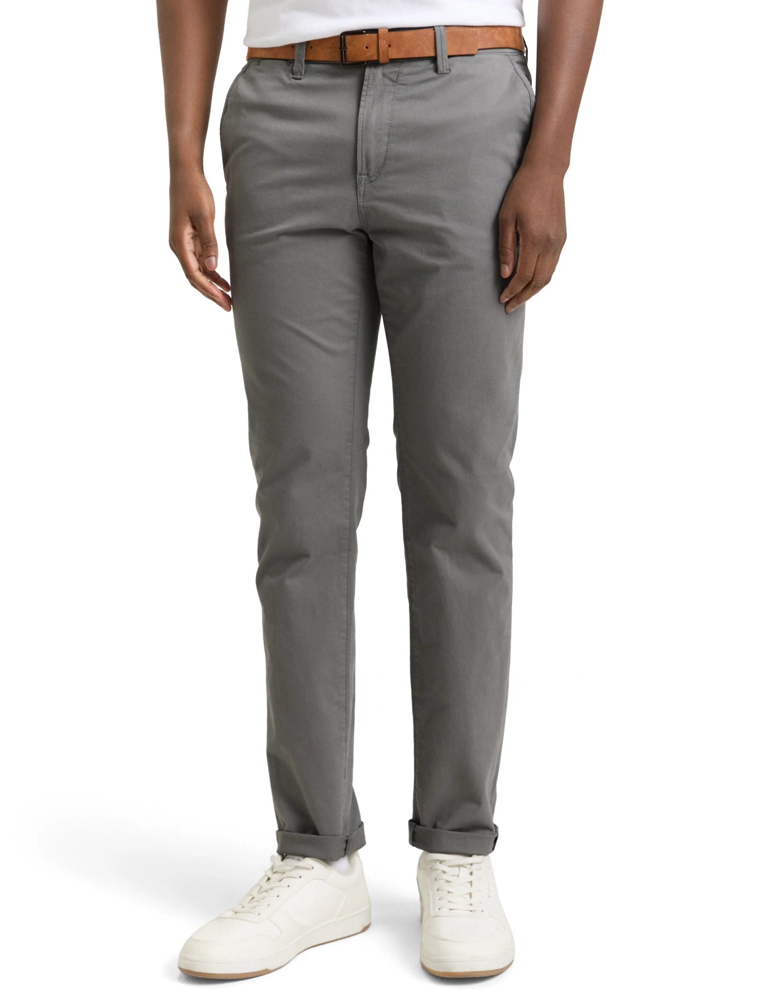 Tom Tailor - Slim Chino with belt - chinos - castlerock grey - 3