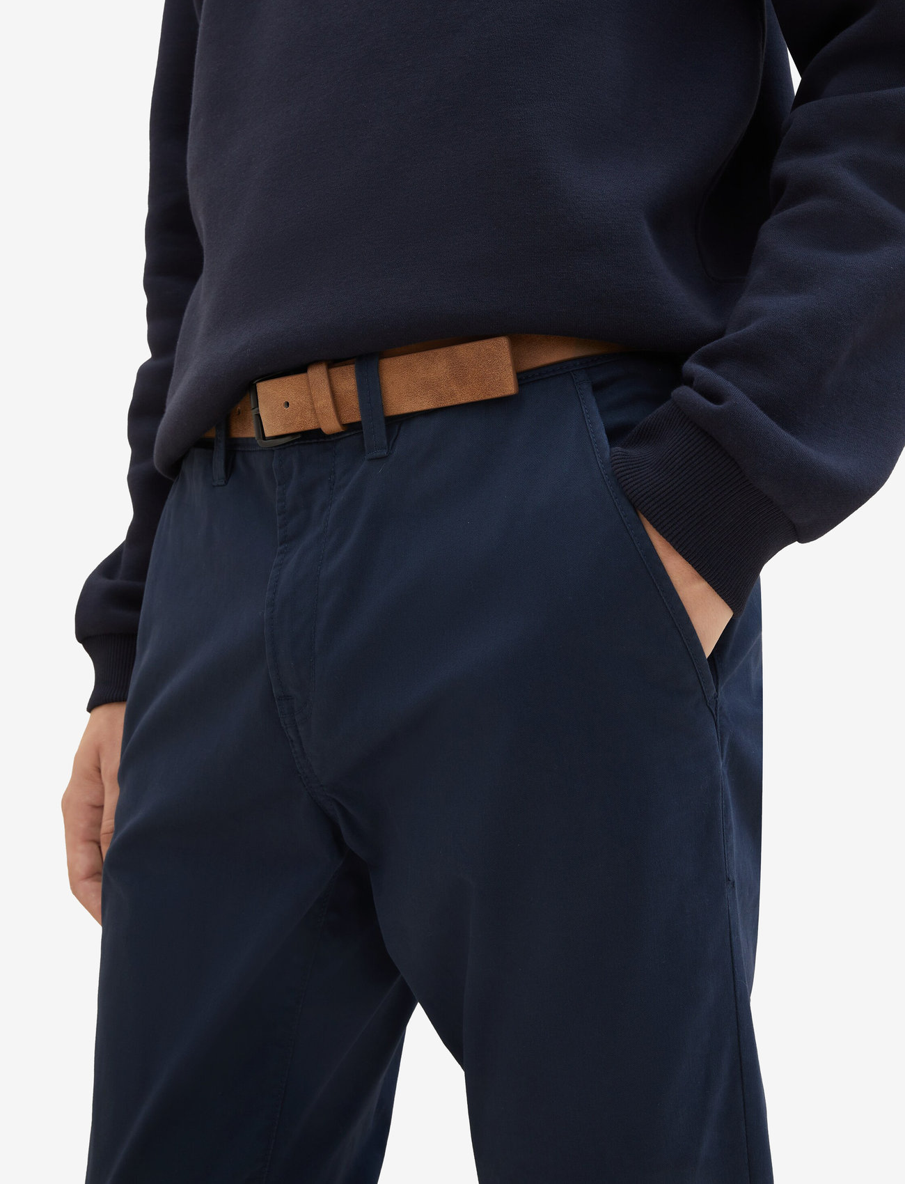 Tom Tailor - Slim Chino with belt - efterårstøj - sky captain blue - 3