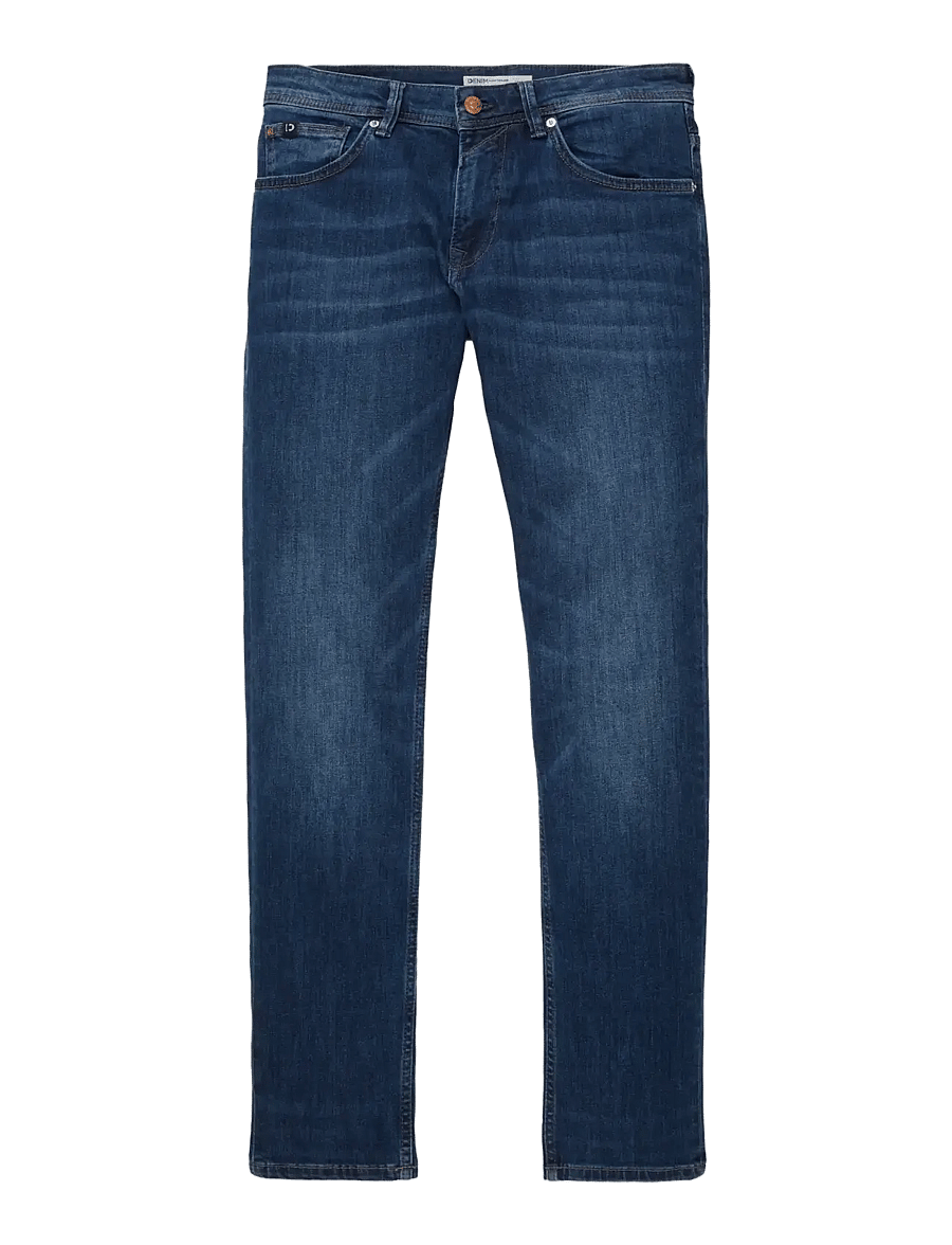 Tom Tailor - straight AEDAN blue denim - normale jeans - mid stone wash denim - 1
