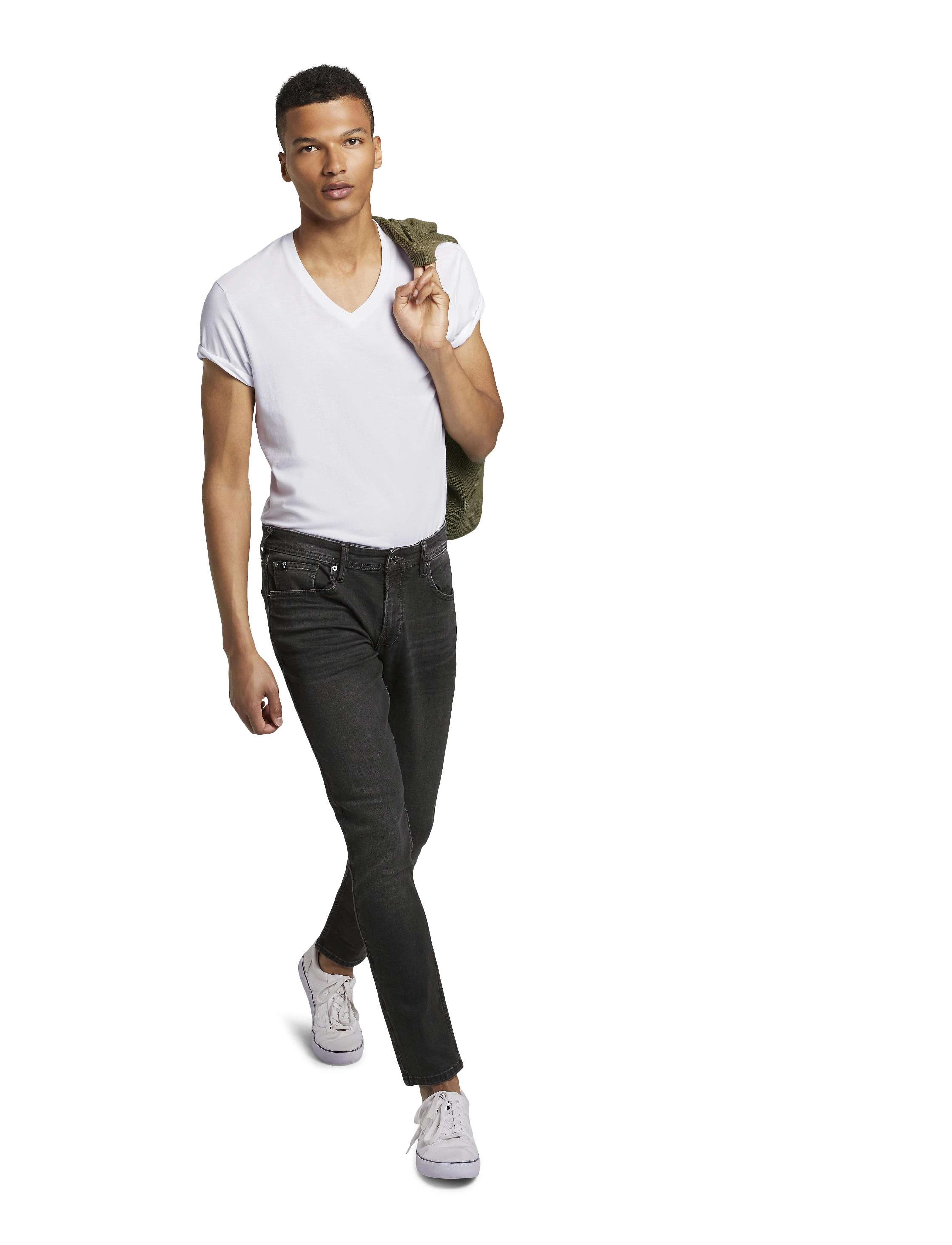 Tom Tailor skinny CULVER stretch denim - Kollektionen - USED DARK STONE BLACK DENIM / black
