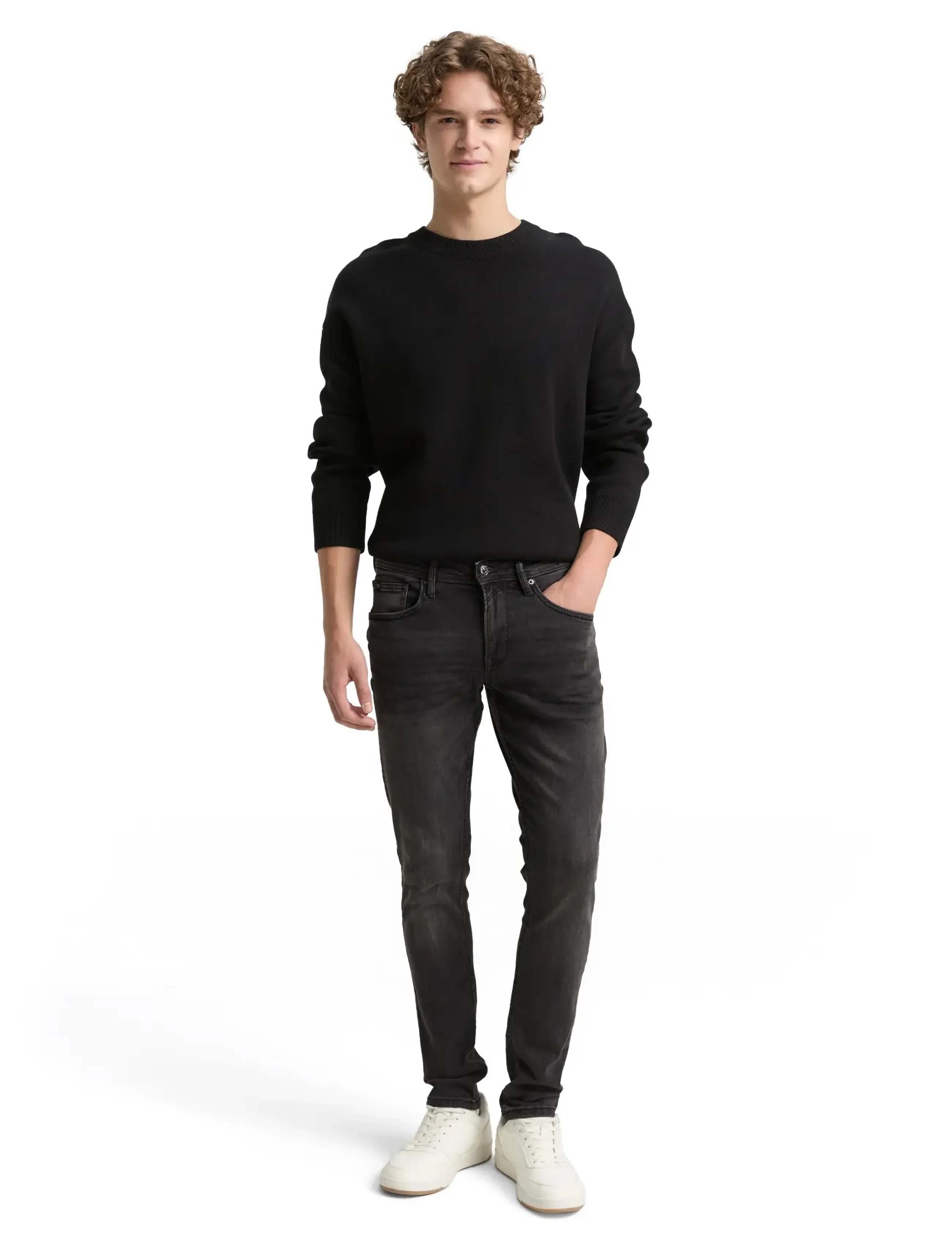Tom Tailor skinny CULVER stretch denim - Skinny jeans - USED DARK STONE BLACK DENIM / black