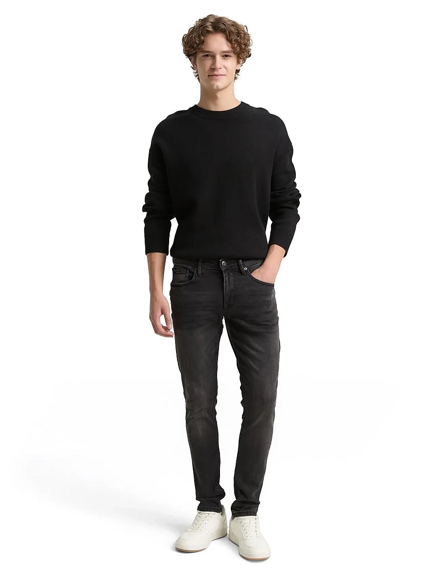 Tom Tailor - skinny CULVER stretch denim - skinny jeans - used dark stone black denim - 0
