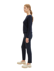 Tom Tailor - jersey loose fit pants ankle - raka byxor - real navy blue - 7
