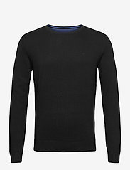 basic crew neck sweater - BLACK