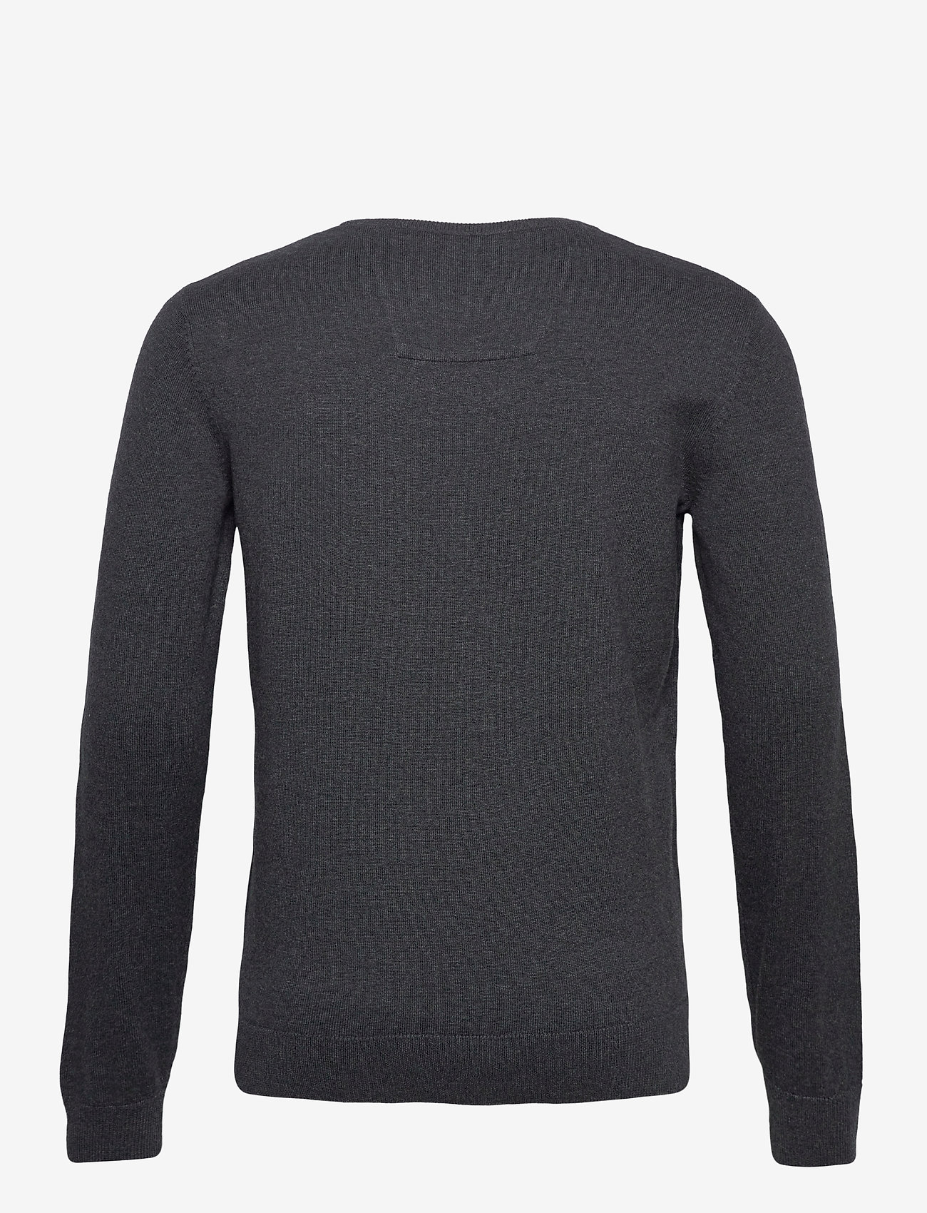 Tom Tailor - basic crew neck sweater - alhaisimmat hinnat - black grey melange - 1