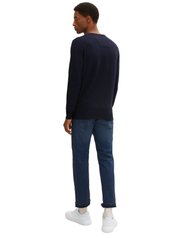 Tom Tailor - basic crew neck sweater - de laveste prisene - knitted navy melange - 2