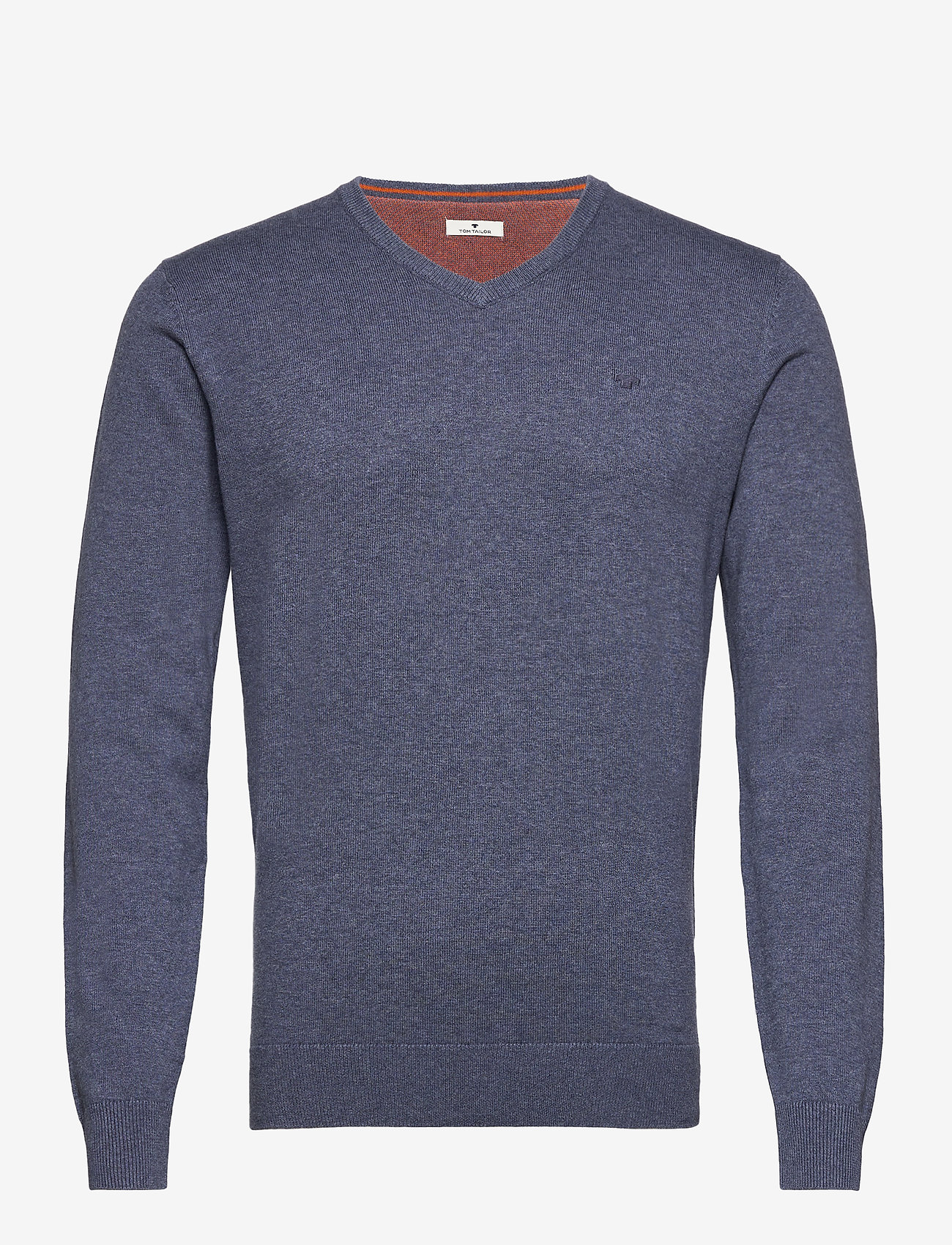 Tom Tailor - basic v neck sweater - zemākās cenas - vintage indigo blue melange - 0