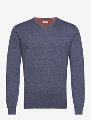 Tom Tailor - basic v neck sweater - zemākās cenas - vintage indigo blue melange - 0
