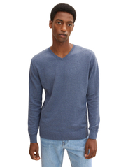 Tom Tailor - basic v neck sweater - laveste priser - vintage indigo blue melange - 6
