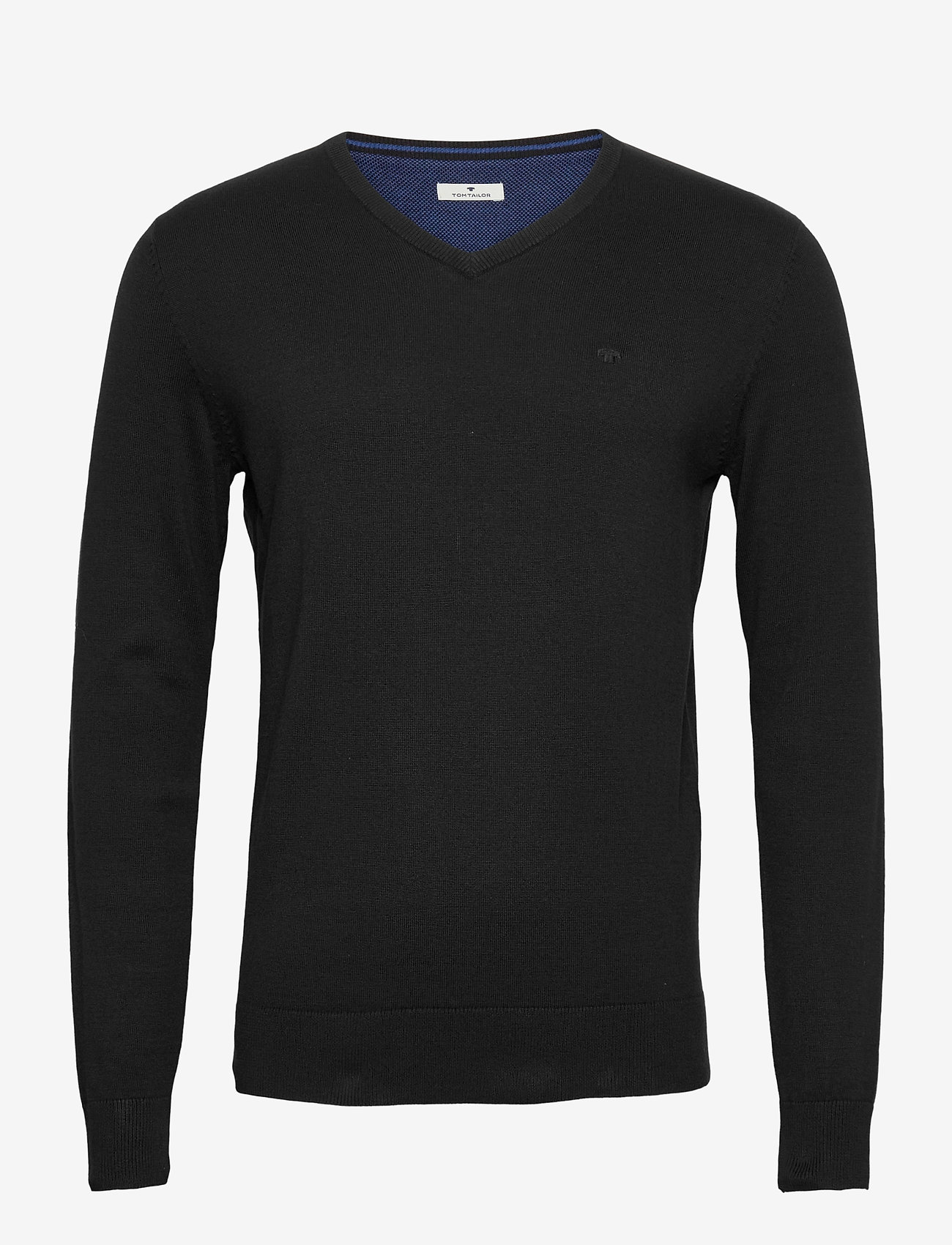 Tom Tailor - basic v neck sweater - laveste priser - black - 0
