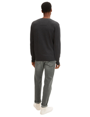 Tom Tailor - basic v neck sweater - alhaisimmat hinnat - black grey melange - 5
