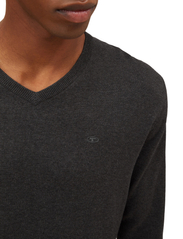 Tom Tailor - basic v neck sweater - mažiausios kainos - black grey melange - 6