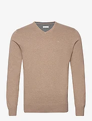 Tom Tailor - basic v neck sweater - alhaisimmat hinnat - hazel brown melange - 0