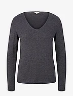 sweater basic v-neck - EVIDENT ANTHRACITE MELANGE