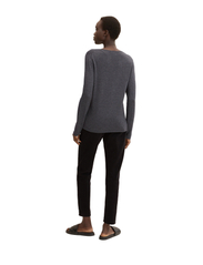 Tom Tailor - sweater basic v-neck - laveste priser - evident anthracite melange - 4