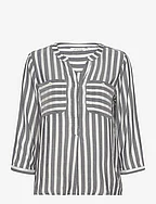 blouse striped - OFFWHITE NAVY VERTICAL STRIPE