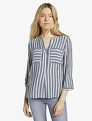 Tom Tailor - blouse striped - pitkähihaiset puserot - offwhite navy vertical stripe - 6