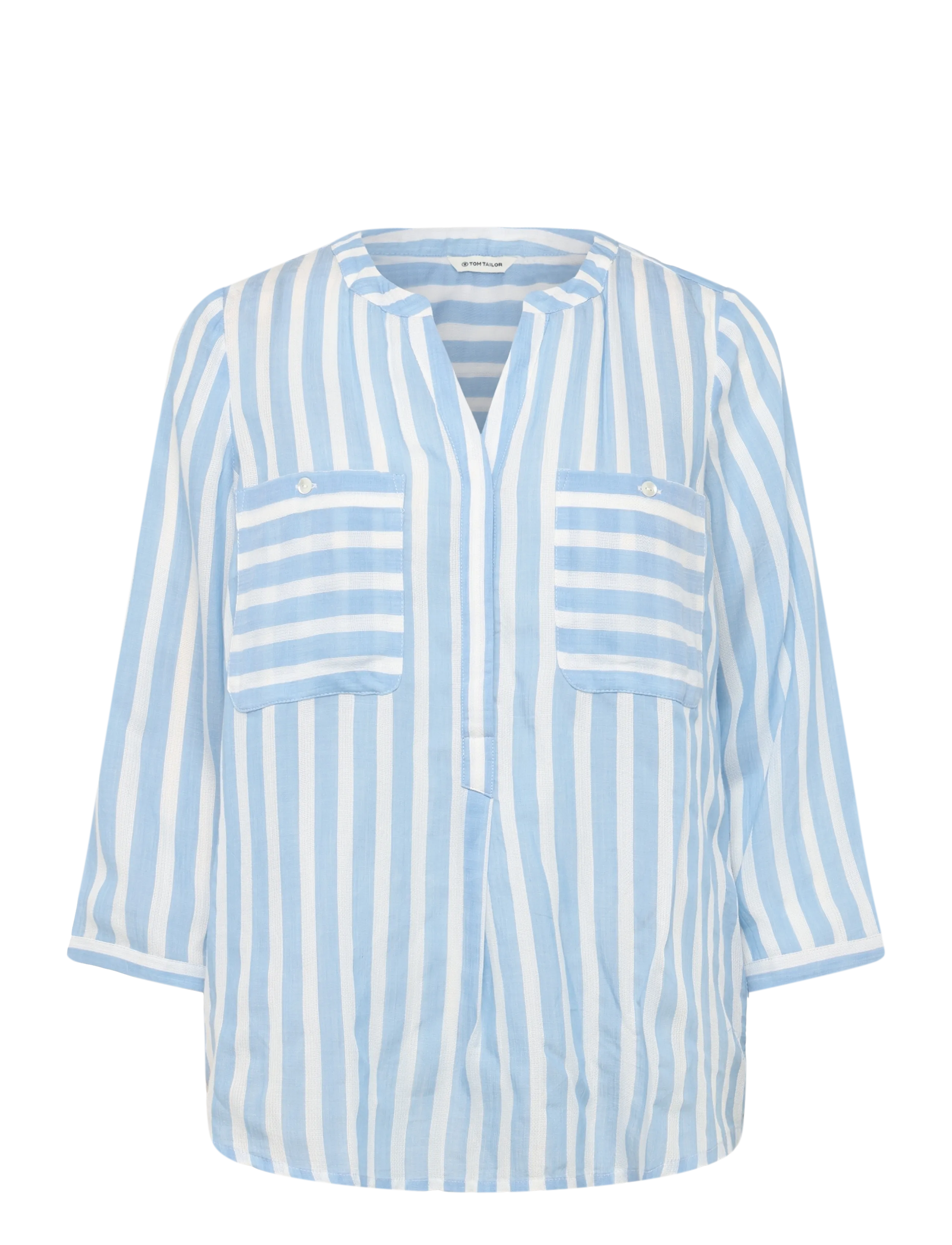 TOM TAILOR Bluse Gestreift Weiß - 42 - Damen