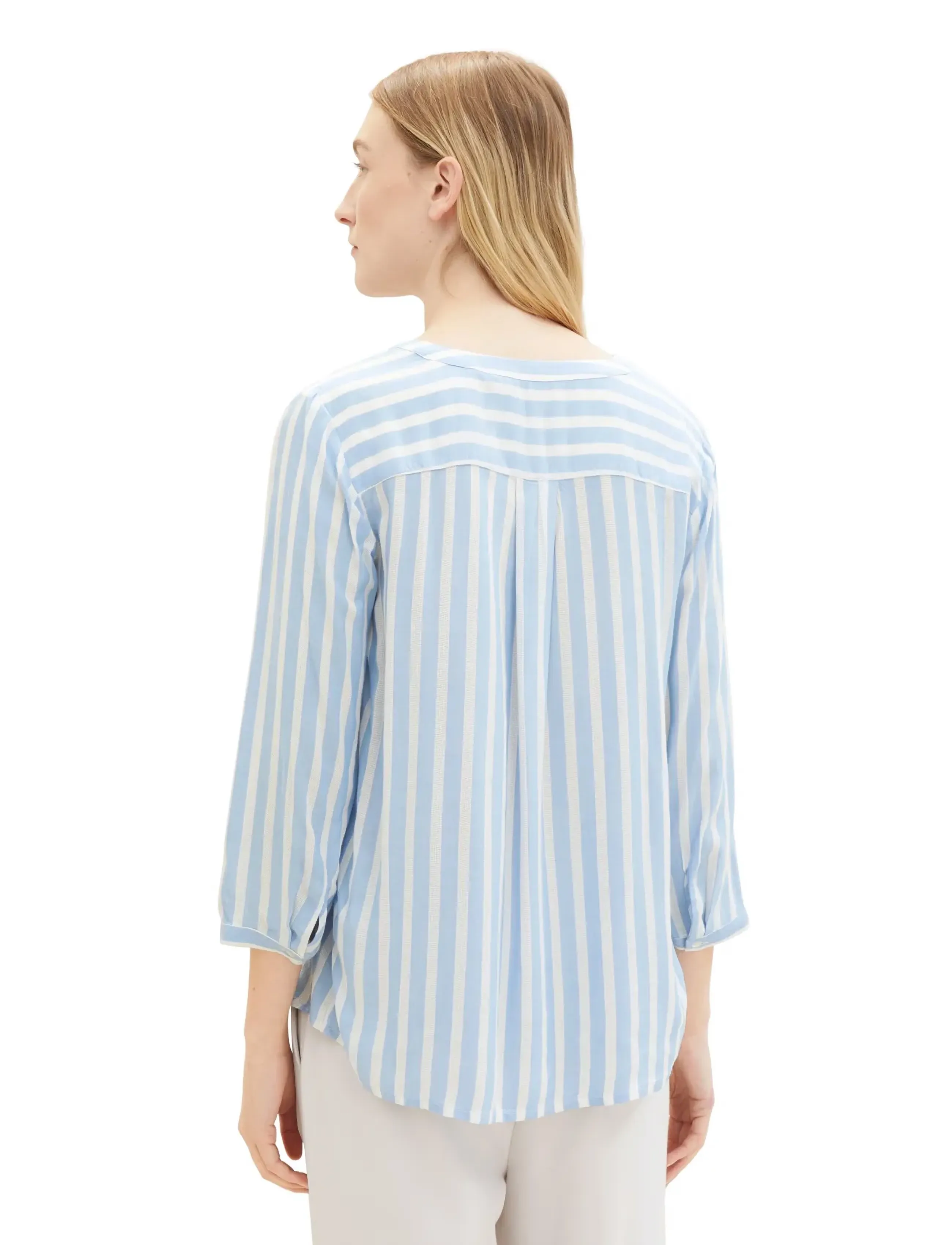 Tom Tailor - blouse striped - långärmade blusar - offwhite blue vertical stripe - 3